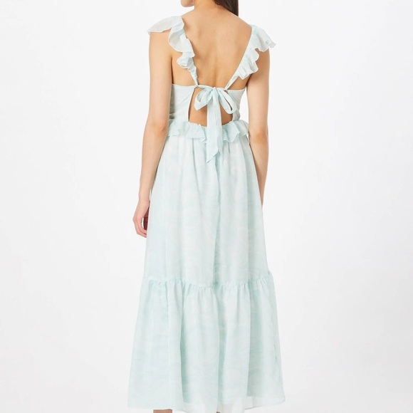 Abercrombie & Fitch Drama Ruffle Maxi Dress Plunge Maxi Wedding Guest Long Flowy